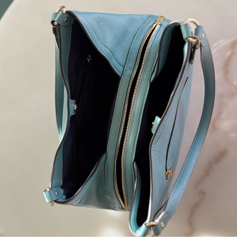 Coach Kristy Shoulder Bag Blue Textured Pebble Leather $478 - Picture 9 of 15